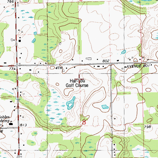 Topographic Map of Har-Lou Golf Course, MI