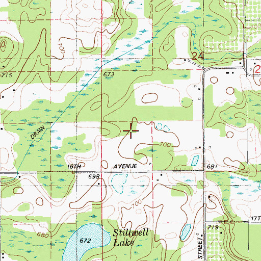 Topographic Map of Great Bear Lake Drain, MI