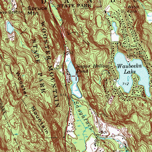 Topographic Map of Sugar Hollow Pond, CT