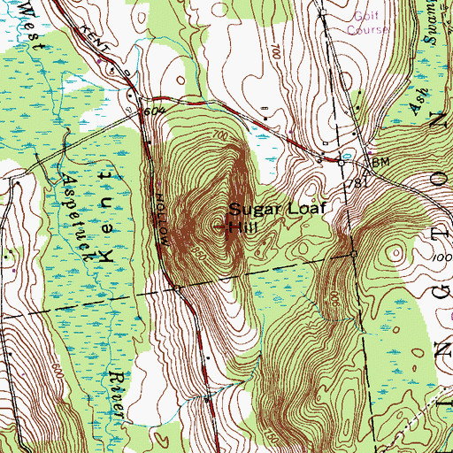 Topographic Map of Sugar Loaf Hill, CT