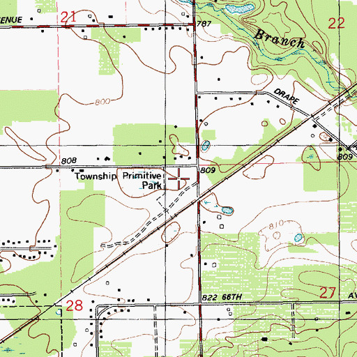 Topographic Map of Antwerp Township Primitive Park, MI
