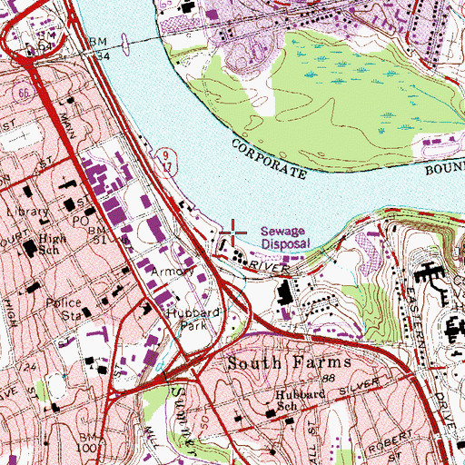 Topographic Map of Sumner Brook, CT