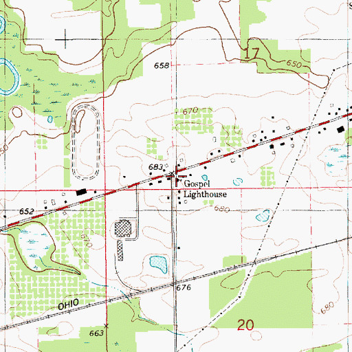 Topographic Map of New Life Harvest Ministries, MI