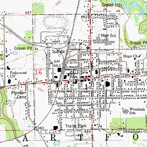Topographic Map of Ely Park, MI