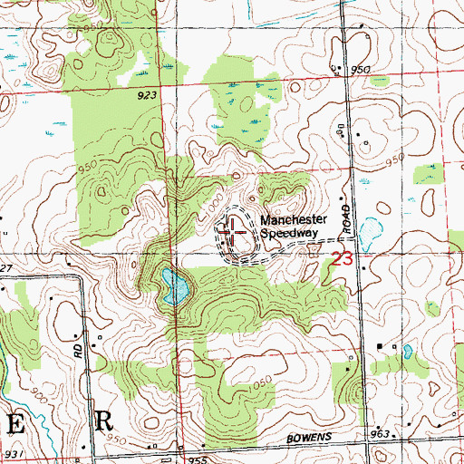 Topographic Map of Manchester Speedway, MI