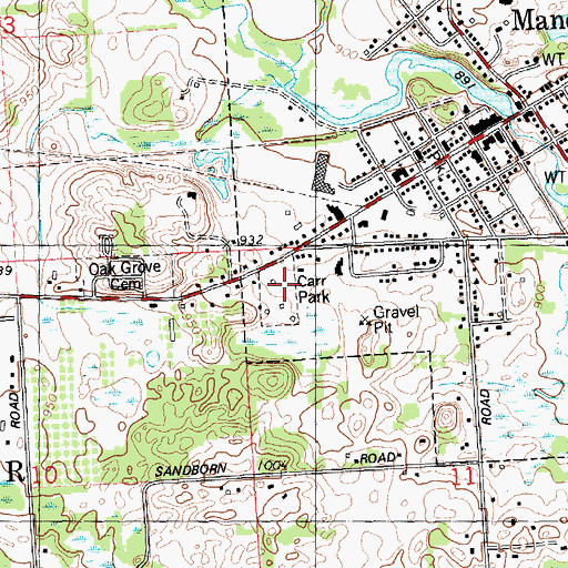 Topographic Map of Carr Park, MI