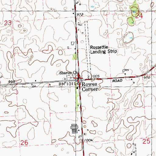 Topographic Map of Sharon Church, MI