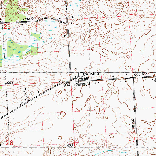 Topographic Map of Sharon Township Cemetery, MI