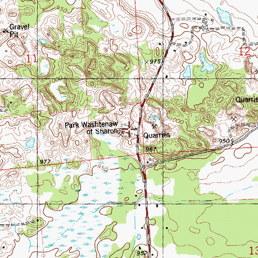 Topographic Map of Park Washtenaw of Sharon, MI