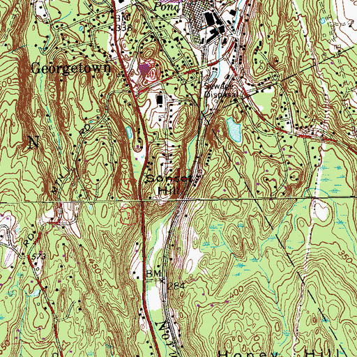 Topographic Map of Sunset Hill, CT