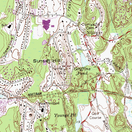 Topographic Map of Sunset Hill, CT