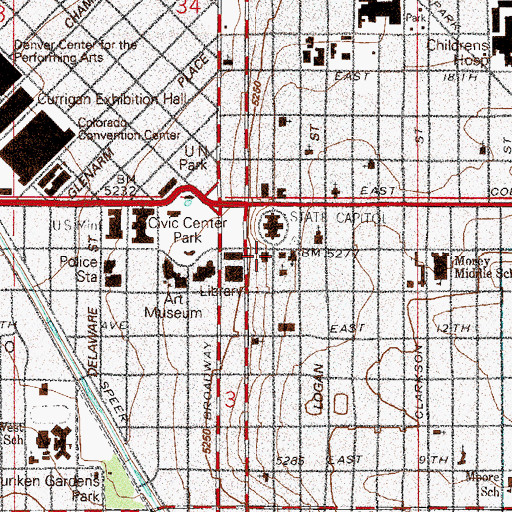 Topographic Map of State Capitol Annex, CO