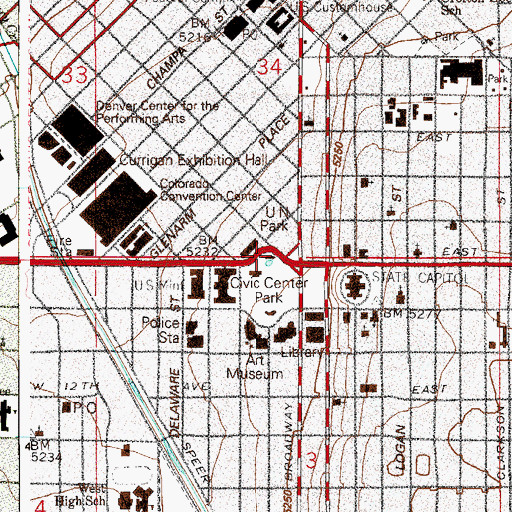 Topographic Map of Voorhies Memorial, CO