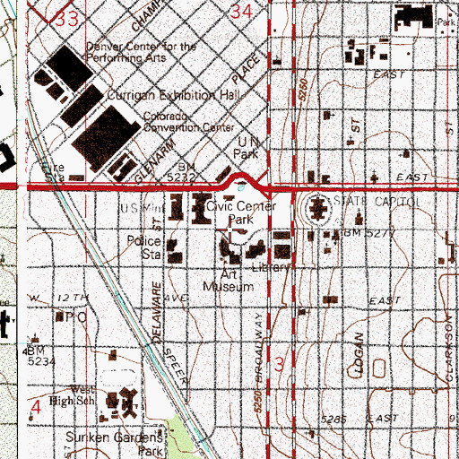 Topographic Map of Greek Theater, CO