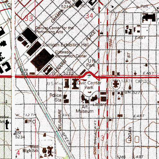 Topographic Map of City and County Building Annex Number 2, CO