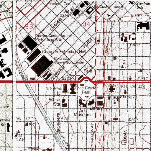 Topographic Map of City Hall Annex Number 1, CO