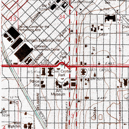 Topographic Map of Pioneer Monument Fountain, CO