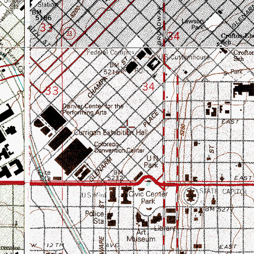 Topographic Map of Kittredge Building, CO