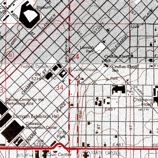 Topographic Map of Saint Andrew's Episcopal Church, CO