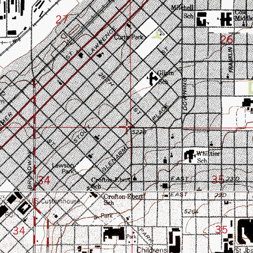 Topographic Map of Five Points, CO