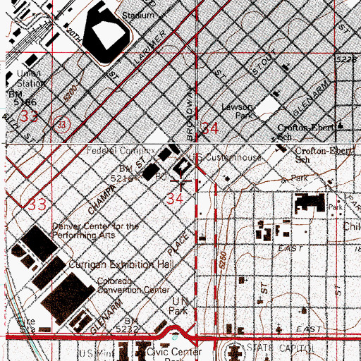 Topographic Map of Holy Ghost Catholic Church, CO
