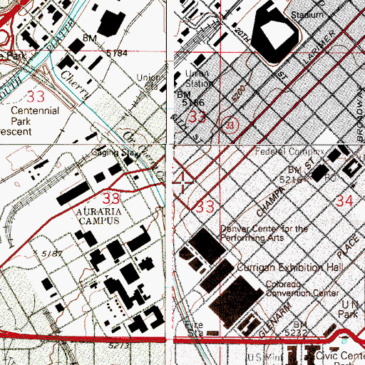 Topographic Map of Clayton Building, CO