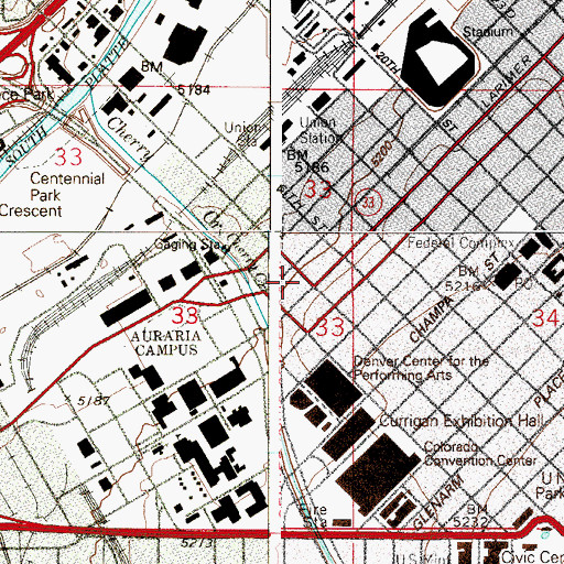 Topographic Map of Gallup-Stanbury Building, CO