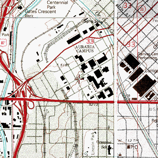 Topographic Map of Saint Cajetan's Catholic Church (historical), CO