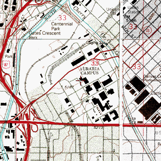 Topographic Map of Tivoli Brewery Company, CO