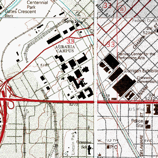 Topographic Map of Saint Elizabeth's Catholic Church (historical), CO