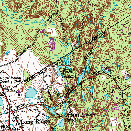 Topographic Map of Lake Susan, CT