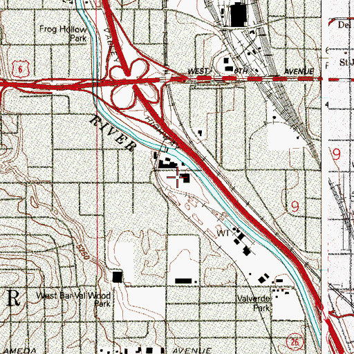 Topographic Map of Denver Wastewater Management Building, CO