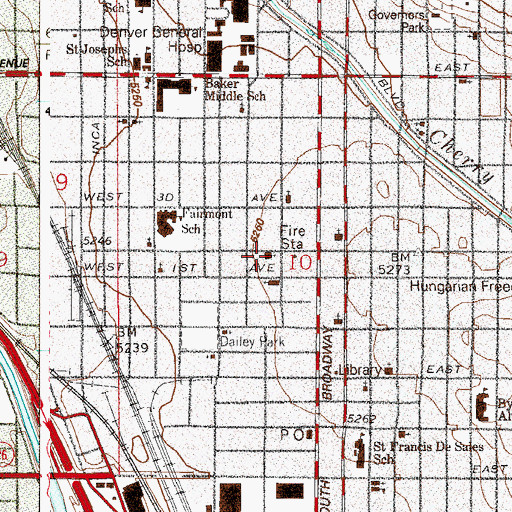 Topographic Map of The Episcopal Church of Saint Peter and Saint Mary, CO
