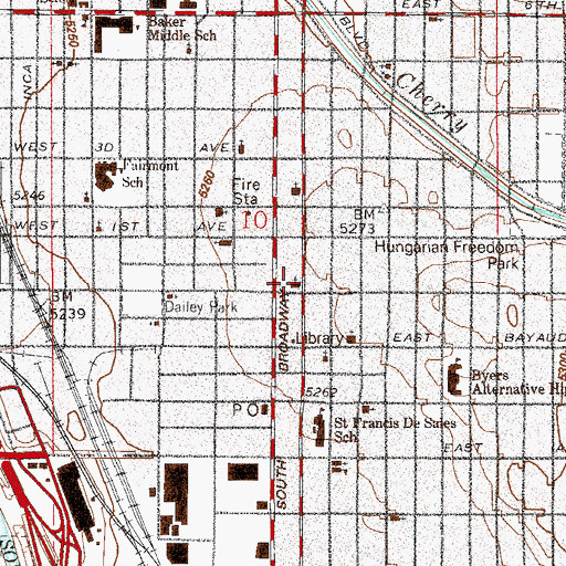 Topographic Map of South Broadway Christian Church, CO