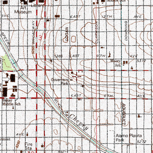 Topographic Map of Grant - Humphreys Mansion, CO