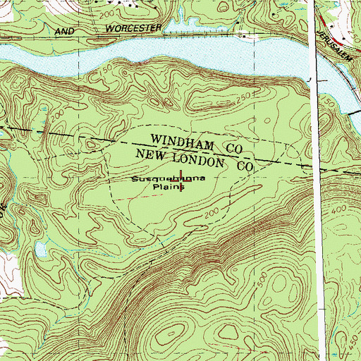 Topographic Map of Susquehanna Plains, CT