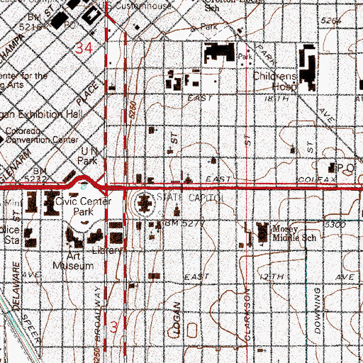 Topographic Map of The Cathedral Basilica of the Immaculate Conception, CO