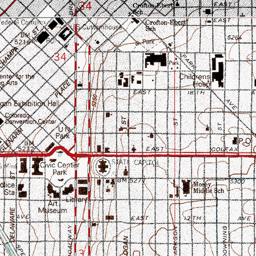 Topographic Map of William G Fisher House / International House, CO