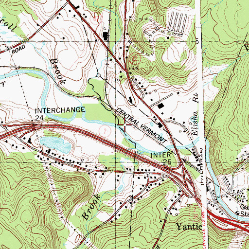 Topographic Map of Susquetonscut Brook, CT