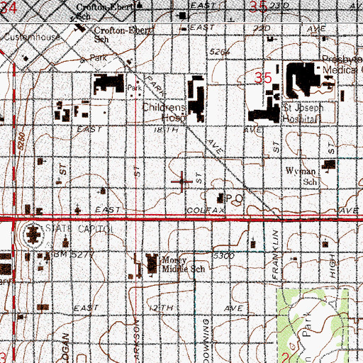 Topographic Map of Bailey House, CO
