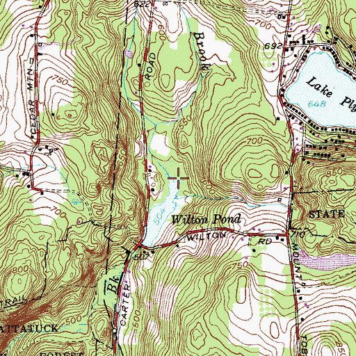 Topographic Map of Sutliffe Brook, CT