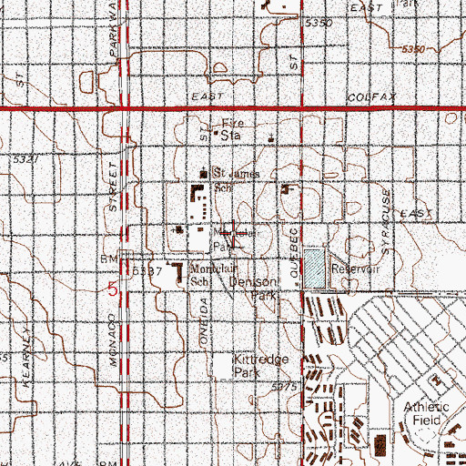 Topographic Map of Richthofen Castle, CO