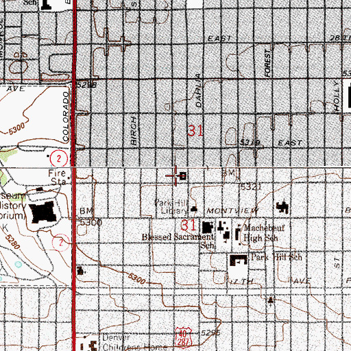 Topographic Map of Saint Thomas Episcopal Church, CO