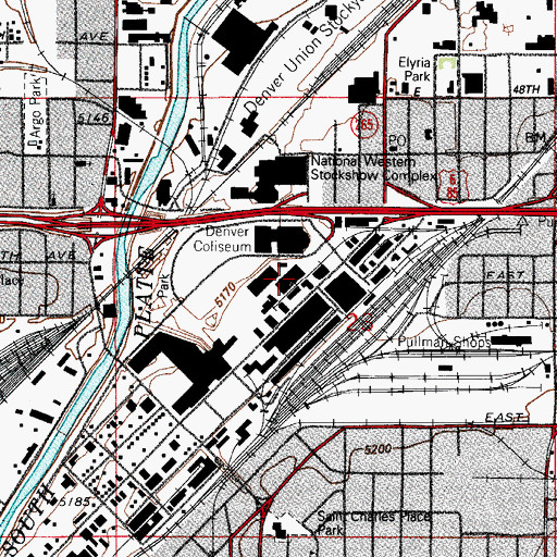 Topographic Map of Forney Transportation Museum, CO