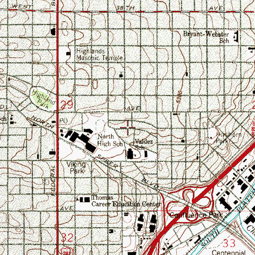 Topographic Map of Highland Park, CO
