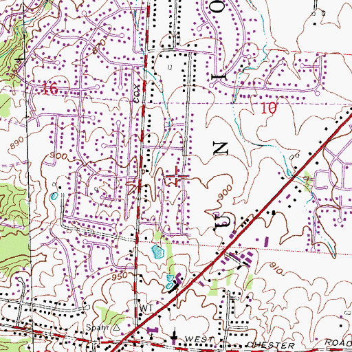 Topographic Map of Country Acres, OH