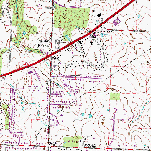 Topographic Map of Country View Estates, OH