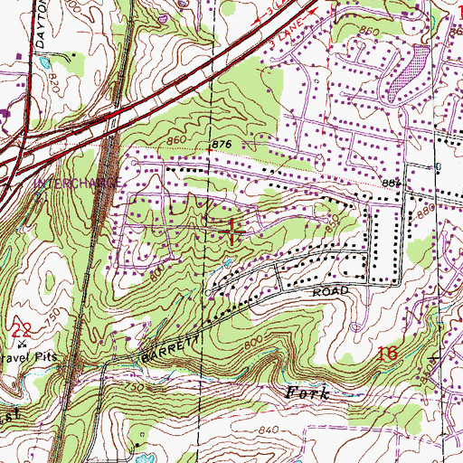 Topographic Map of Dalewood, OH