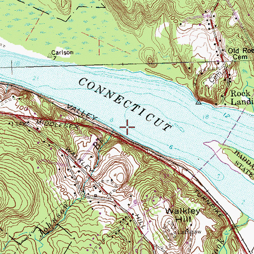 Topographic Map of Swain Johnson Brook, CT