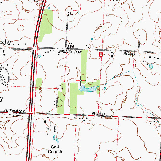 Topographic Map of Evergreen Farm Estates, OH